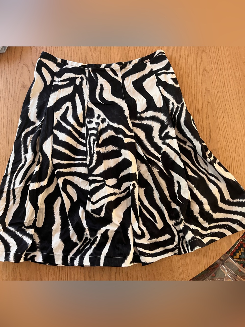 St John Sport Zebra-Print Midi Skirt in Black and White Maximalist Workwear